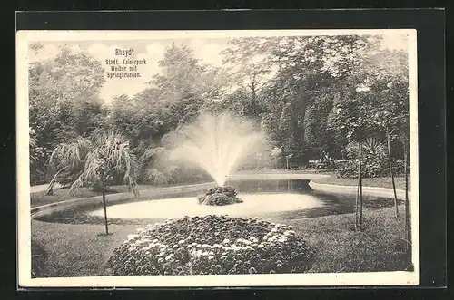 AK Rheydt, Weiher mit Springbrunnen im Städt. Kaiserpark