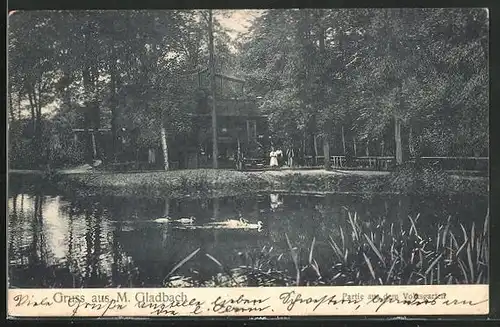 AK Mönchengladbach, Teich im Volksgarten