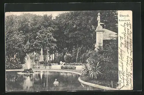 AK Rheydt, Teich mit Wasserspiel im Kaiserpark