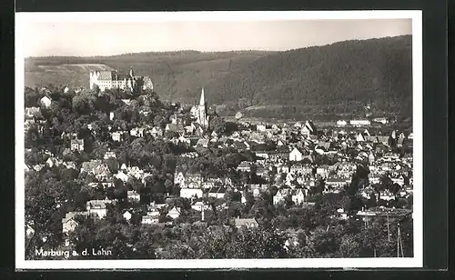 AK Marburg / Lahn, Totale vom Berg gesehen