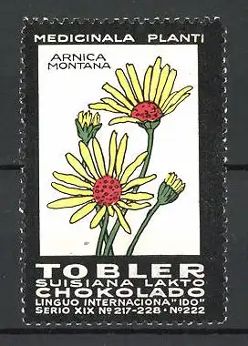 Reklamemarke Tobler Suisiana Lakto Chokolado, Medicinala Planti, Arnica Montana