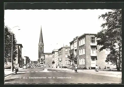 AK Hengelo, Enschedesestraat met St. Lambertuskerk