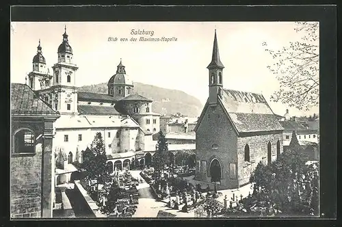 AK Salzburg, Blick von der Maximus-Kapelle