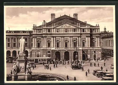 AK Milano, Piazza della Scala, Strassenbahn