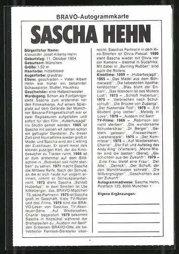 AK Schauspieler Sascha Hehn mit toller Frisur in die Kamera lächelnd