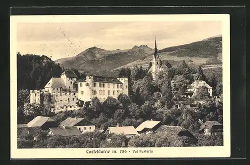 AK Casteldarne im Pustertal, Ortsansicht mit Kirche