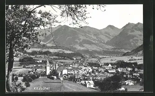 AK Kitzbühel, Totalansicht aus der Vogelschau