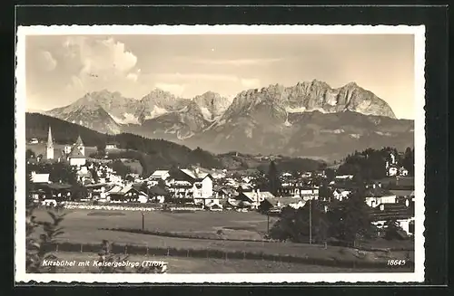 AK Kitzbühel, Ortsansicht mit Kaisergebirge