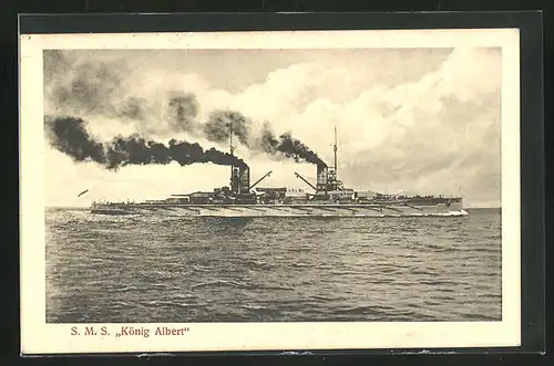 AK S. M. S. König Albert in voller Fahrt