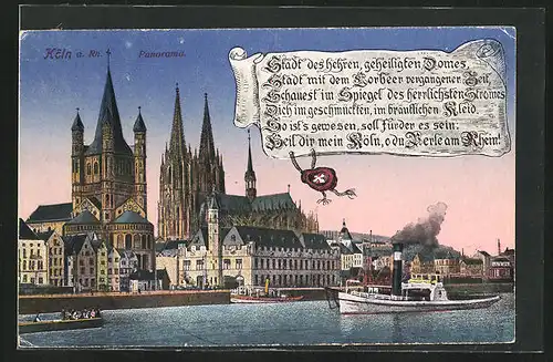 AK Köln a. Rhein, Domansicht vom Rhein aus