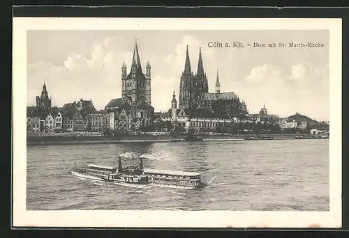 AK Köln a. Rhein, Dom mit St. Martin Kirche