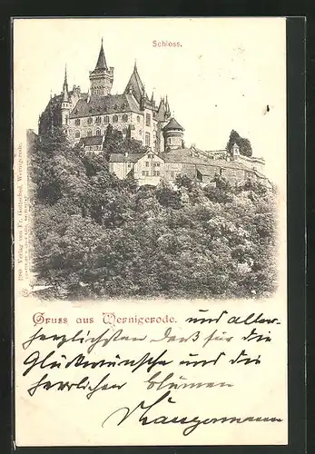 AK Wernigerode, Blick zum Schloss