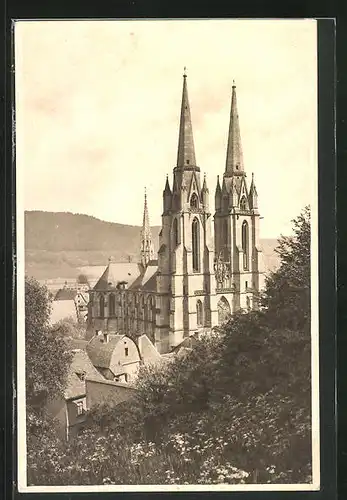 AK Marburg a.d.Lahn, Blick zur St. Elisabeth-Kirche
