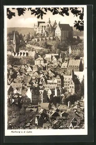 AK Marburg a.d.Lahn, Generalansicht mit dem Schloss