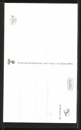 AK Mönchengladbach, Münster, die Probsteikirche bei Nacht