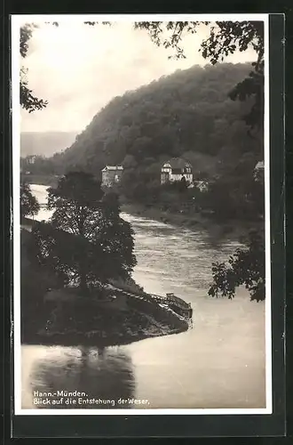 AK Hann.-Münden, Blick auf die Entstehung der Weser