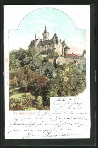 AK Wernigerode a. H., Blick auf das Schloss