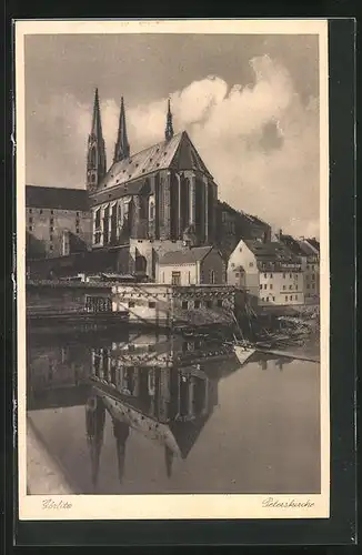 AK Görlitz, am Ufer neben der Peterskirche