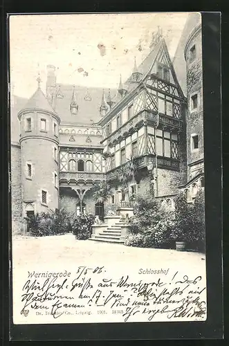 AK Wernigerode, auf dem Schlosshof