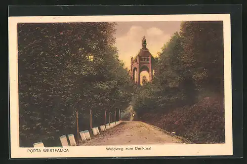 AK Porta Westfalica i. W., auf dem Waldweg zum Denkmal