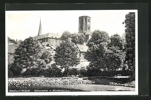 AK Gladbach-Rheydt, Geroweiher mit der Münsterkirche