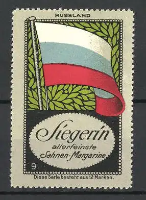 Reklamemarke Siegerin - allerfeinste Sahnen-Margarine, Serie: Flaggen, Bild 9, Russland