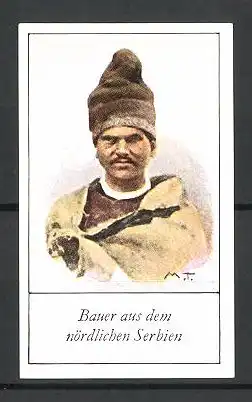 Künstler-Reklamemarke Bauer aus dem nördlichen Serbien in Tracht