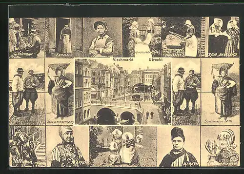 AK Utrecht, Vischmarkt, Volendam, Marken, Zeeland, Scheveningen, Friesland