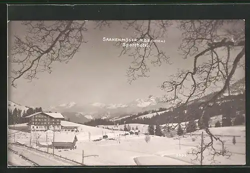 AK Saanenmöser, Blick auf das eingeschneite Sporthotel