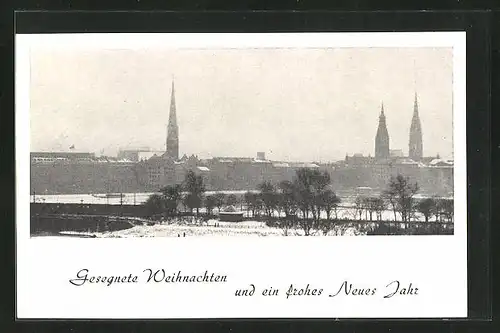 AK Hamburg, Totalansicht im Winter