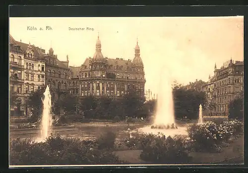 AK Köln / Rhein, Wasserspiel am Deutschen Ring