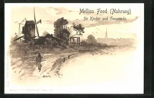 Künstler-AK Mellins Food (Nahrung) für Kinder und Genesene