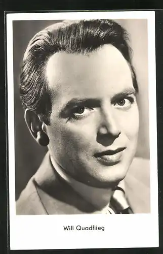 AK Schauspieler Will Quadflieg im Anzug mit Krawatte