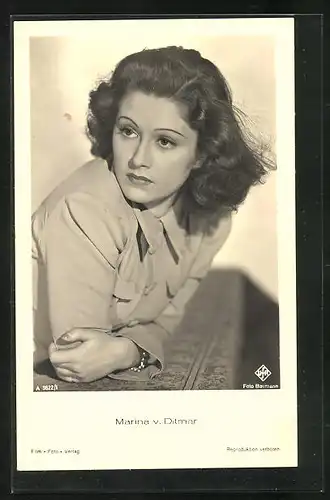 AK Schauspielerin Marina v. Ditmar mit braunem Haar