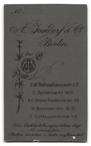 Fotografie A. Jandorf, Berlin, Spittelmarkt 16 /17, Junge im Sonntagsstaat mit verschränkten Armen