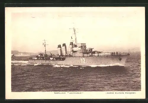 AK Torpilleur Bourrasque, Marine Militaire Francaise