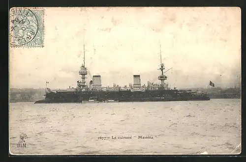 AK Le cuirassé Masséna, Französisches Kriegsschiff