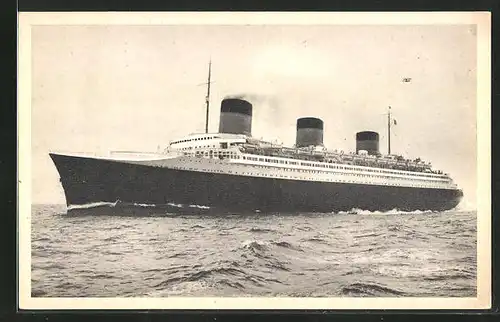 AK Passagierschiff S. S. Normandie auf hoher See