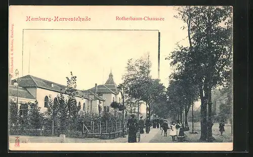 AK Hamburg-Harvestehude, Rotherbaum-Chaussee mit Passanten