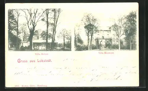AK Hamburg-Lokstedt, Villa Helene, Villa Reumann