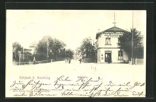 AK Hamburg-Lokstedt, Gasthaus Am Kreuzweg am Grandweg