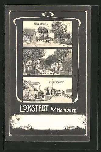 AK Hamburg-Lokstedt, König-Strasse, Kurze Strasse, Am Rüterberg