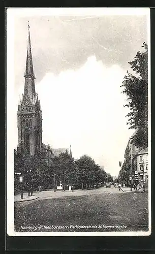 AK Hamburg-Rothenburgsort, Vierländerstrasse mit St. Thomas-Kirche