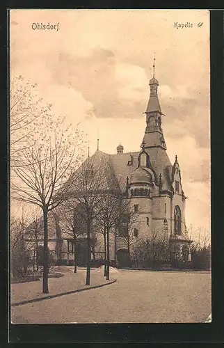 AK Hamburg-Ohlsdorf, Kapelle im Winter