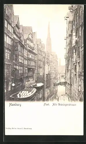 AK Alt-Hamburg, Fleet, Alte Gröningerstrasse