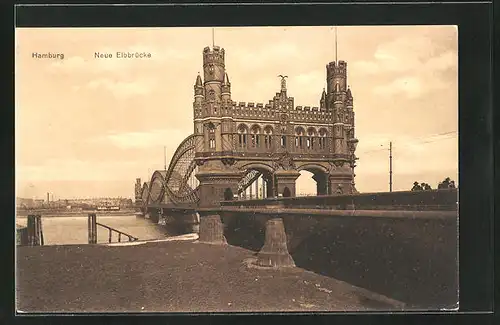 AK Hamburg-Harburg, Neue Elbbrücke