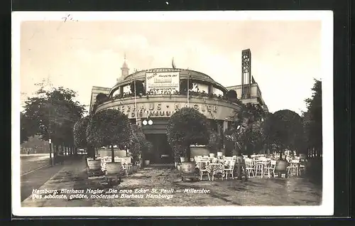 AK Hamburg-St. Pauli, Gasthaus Bierhaus Nagler Die Neue Ecke, Millerntor