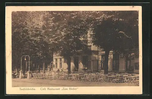 AK Hamburg-Teufelsbrücke, Cafe Zum Bäcker