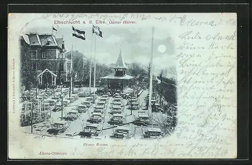 Mondschein-AK Hamburg-Othmarschen, Gasthaus Elbschlucht