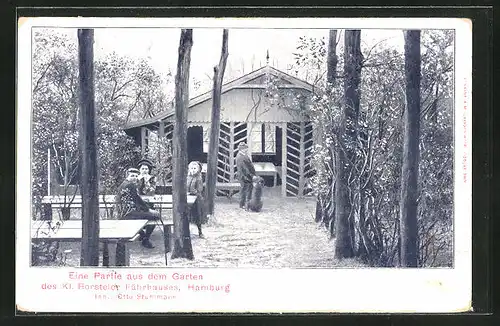 AK Hamburg, Garten des Kl. Borsteler Fährhauses von Otto Stuhlmann